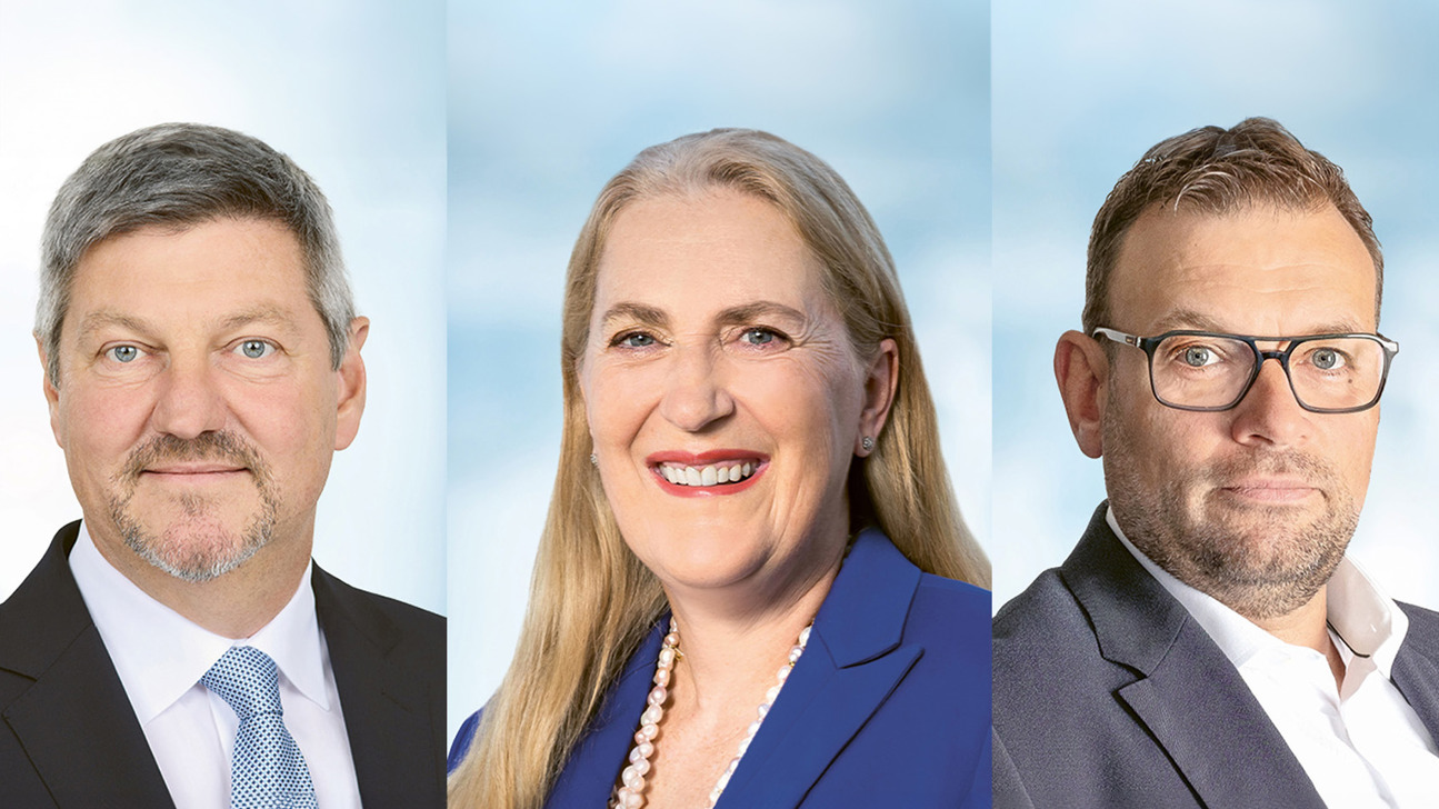 Die neuen Vorstandsmitglieder der SMG (v. l. n. r.): Urs Ryffel, Helene Budliger Artieda und Andy Böckli 