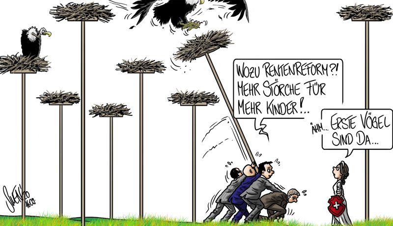 Karikatur Rentenreform Kinder Stoerche