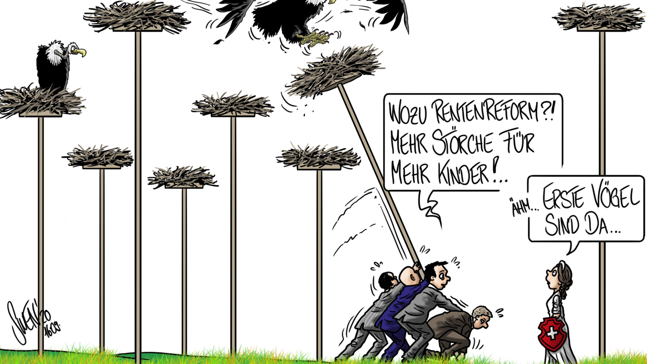 Karikatur Rentenreform Kinder Stoerche