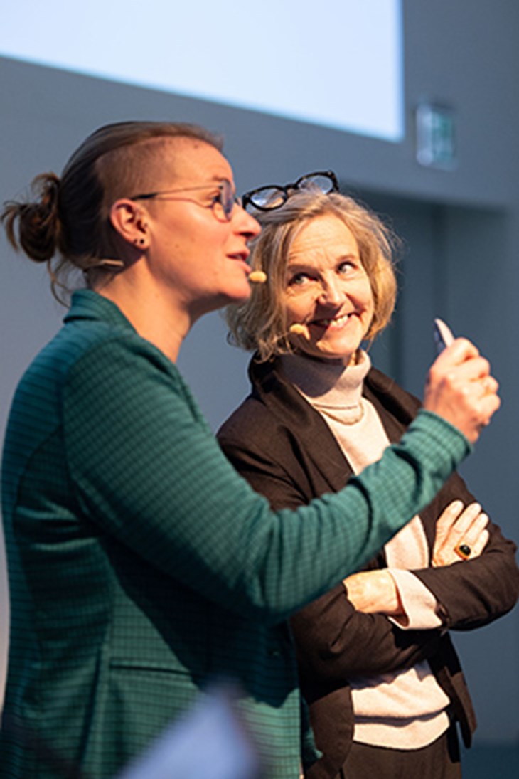 Dr. Christina Zweifel, Geschäftsführerin Curaviva Schweiz, und Marianne Pfister, Co-Geschäftsführerin Spitex Schweiz