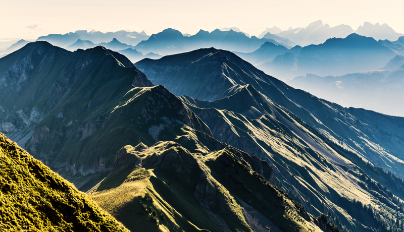 Weitsicht Panorama Berge
