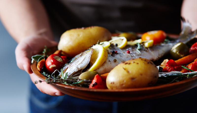 Kartoffeln Fisch Essen Web