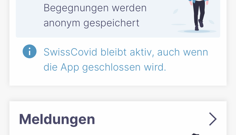Swiss Covid App Screenshot