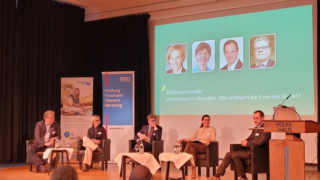 Tilmann Slembeck, Marianne Pfister, Hannes Blatter (Moderation), Astrid Furrer, Oliver Hofmann