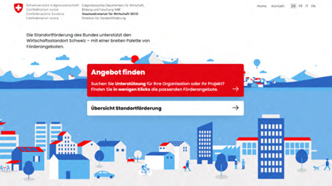 Screenshot Standortfoerderung Guide Seco